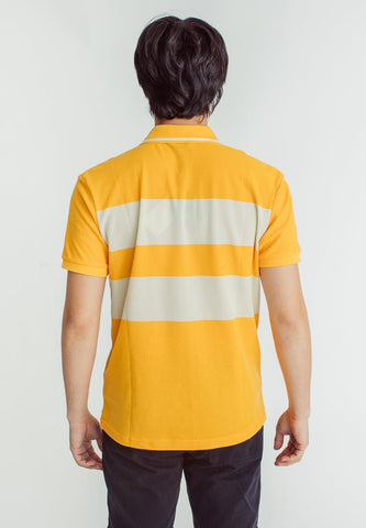 Drei Yellow Classic Stripes Polo Shirt with Woven Patch - Mossimo PH