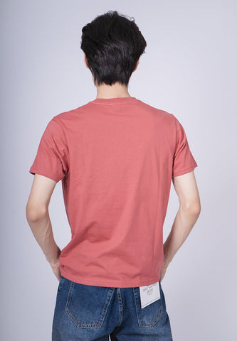 Dusty Cedar Basic Round Neck Classic Fit Tee with Flat Print - Mossimo PH