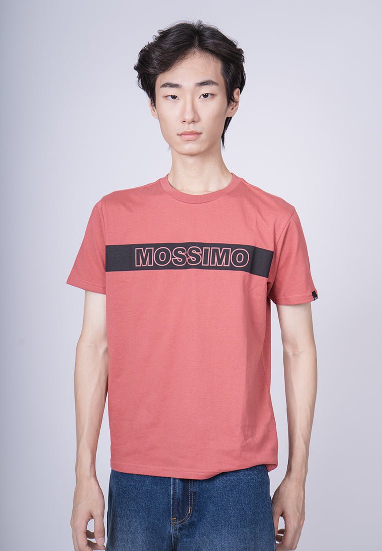 Dusty Cedar Basic Round Neck Classic Fit Tee with Flat Print - Mossimo PH