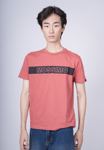 Dusty Cedar Basic Round Neck Classic Fit Tee with Flat Print - Mossimo PH