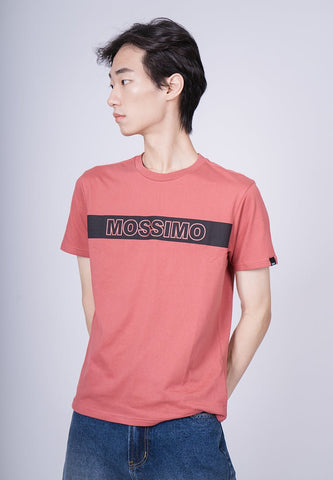 Dusty Cedar Basic Round Neck Classic Fit Tee with Flat Print - Mossimo PH