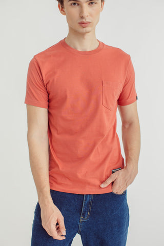Dusty Cedar Basic Round Neck with Flat Print Classic Fit Tee - Mossimo PH