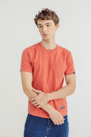 Dusty Cedar Basic Round Neck with Flat Print Classic Fit Tee - Mossimo PH