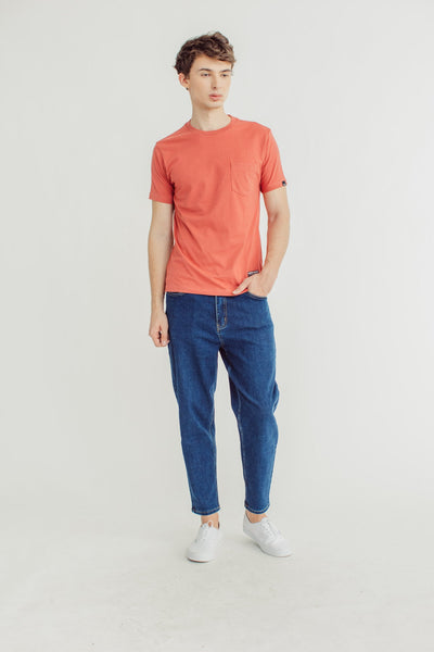 Dusty Cedar Basic Round Neck with Flat Print Classic Fit Tee - Mossimo PH