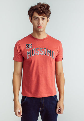 Dusty Cedar Basic Round Neck with High Density and Flat Print Classic Fit Tee - Mossimo PH