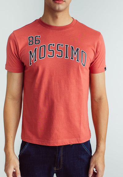 Dusty Cedar Basic Round Neck with High Density and Flat Print Classic Fit Tee - Mossimo PH