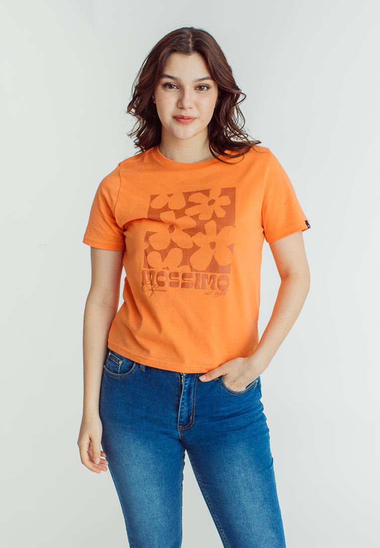 Dusty Orange with Mossimo Cali Big Florals Soft Touch Print Comfort Fit Tee - Mossimo PH