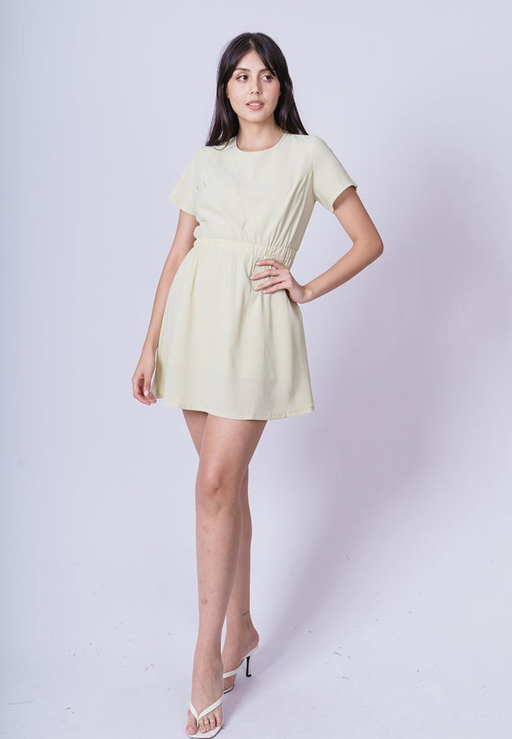 Eloisa Sage Green Round Neck Midi Dress - Mossimo PH