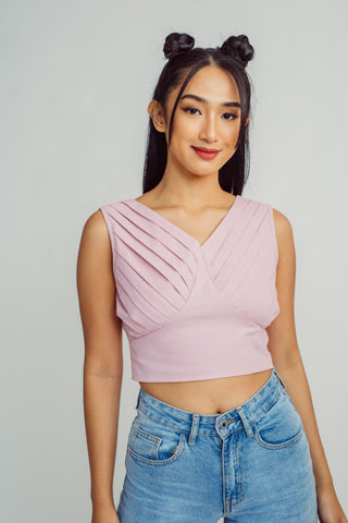 Evening Sand Fashion Pleated Crop Top Tailored Fit - Mossimo PH