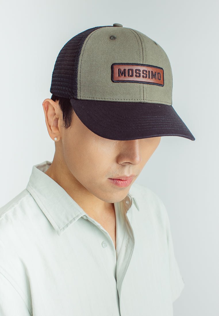 Fatigue Trucker Net Cap with Debossed Leather Patch - Mossimo PH