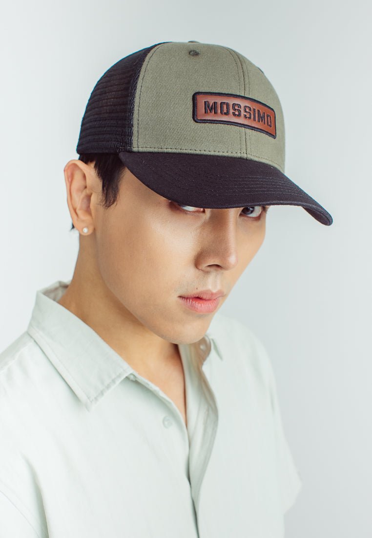 Fatigue Trucker Net Cap with Debossed Leather Patch - Mossimo PH