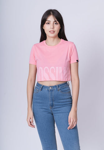 Flamingo Pink Mossimo Flat Print Super Cropped Fit Tee - Mossimo PH