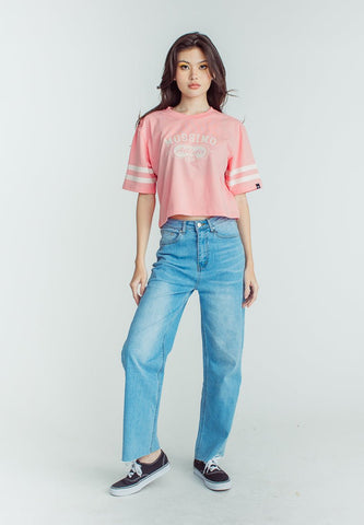 Flamingo Pink with Mossimo Athletic Club Crack Print Modern Cropped Fit Tee - Mossimo PH