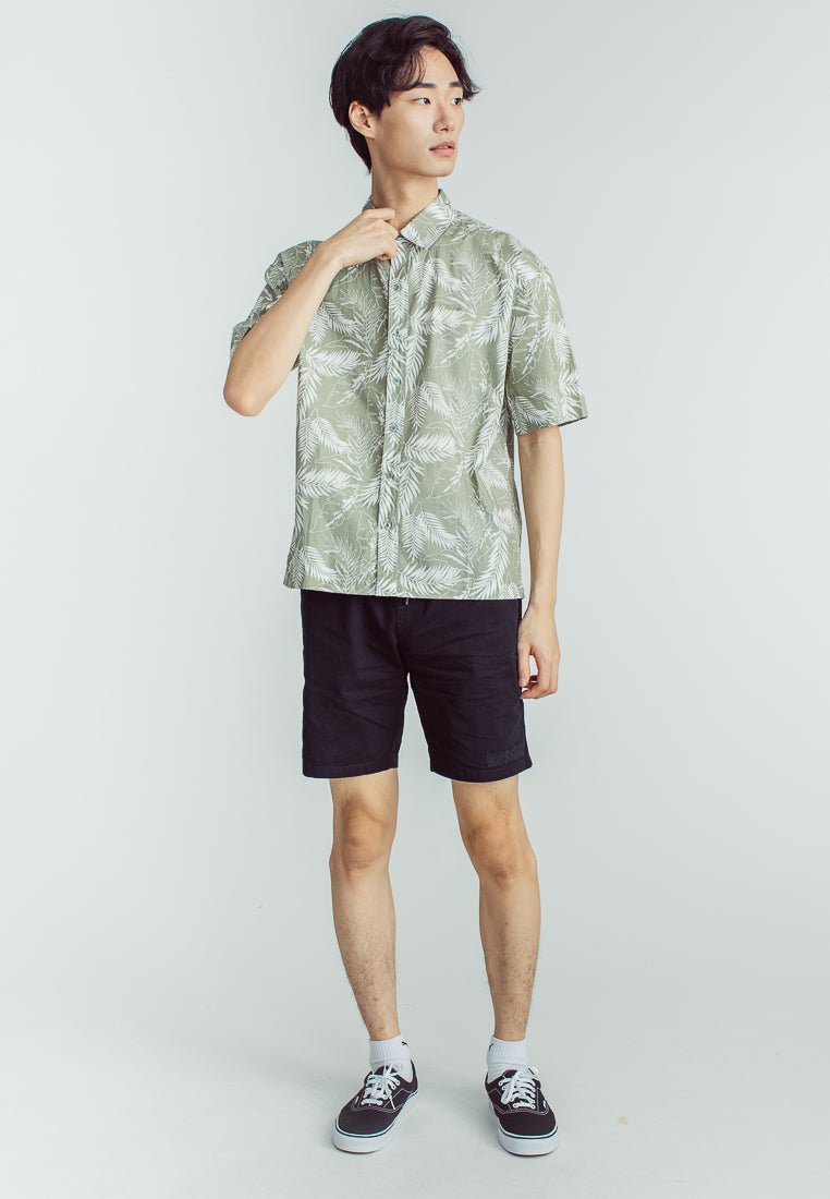 Francis Green Fashion Printed Button Down Short Sleeve with Embroidery - Mossimo PH