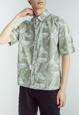 Francis Green Fashion Printed Button Down Short Sleeve with Embroidery - Mossimo PH