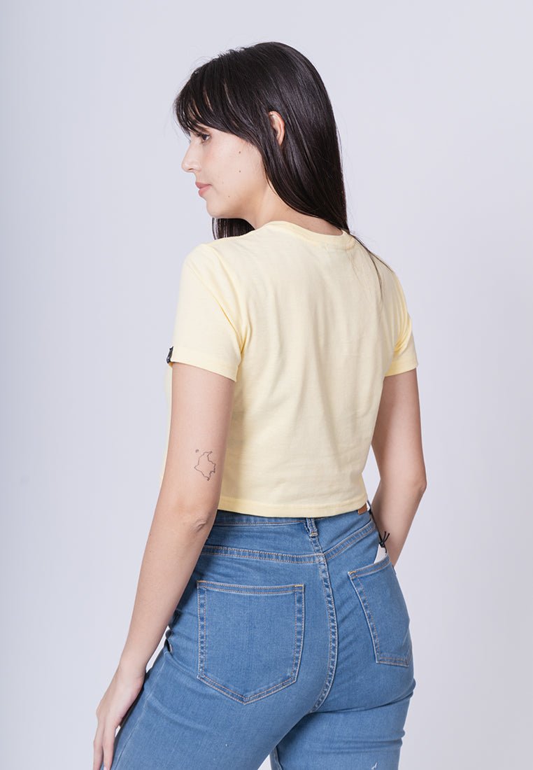French Vanilla with Minimal Boxed Design Soft Touch Vintage Cropped Fit Tee - Mossimo PH