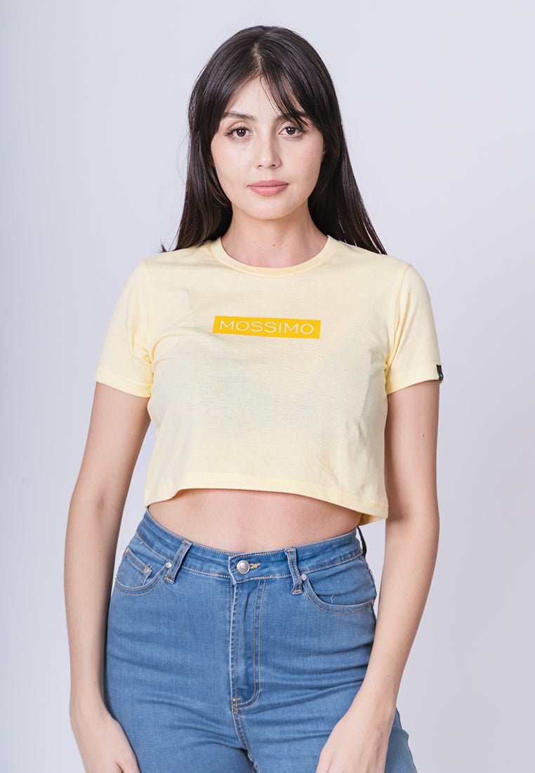 French Vanilla with Minimal Boxed Design Soft Touch Vintage Cropped Fit Tee - Mossimo PH