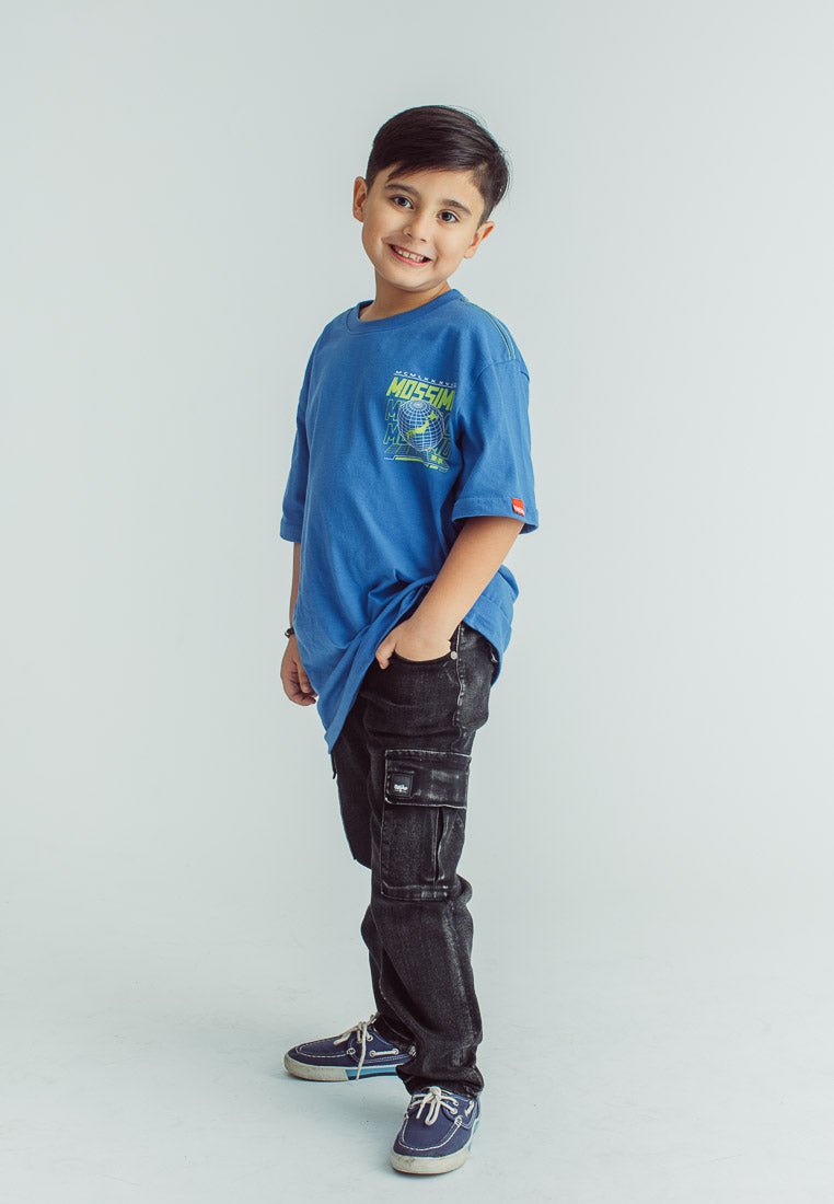 Galactic Blue Kids Oversized Tshirt with Mossimo Globe - Mossimo PH