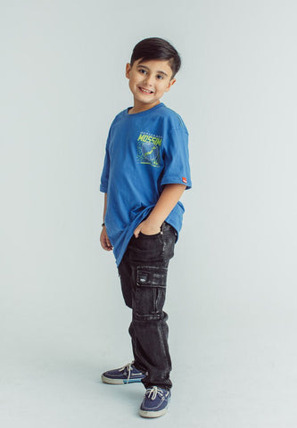 Galactic Blue Kids Oversized Tshirt with Mossimo Globe - Mossimo PH