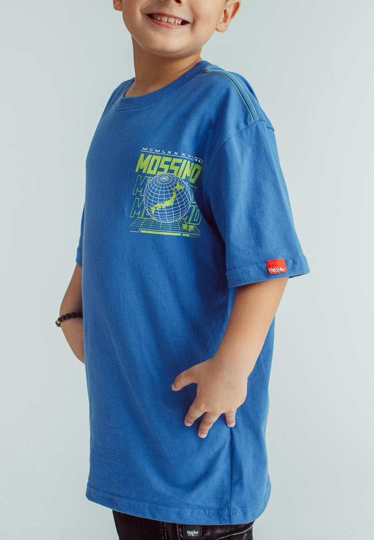 Galactic Blue Kids Oversized Tshirt with Mossimo Globe - Mossimo PH