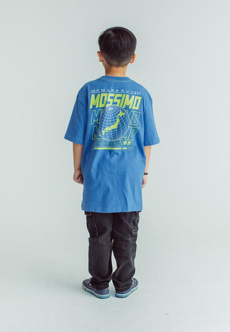 Galactic Blue Kids Oversized Tshirt with Mossimo Globe - Mossimo PH