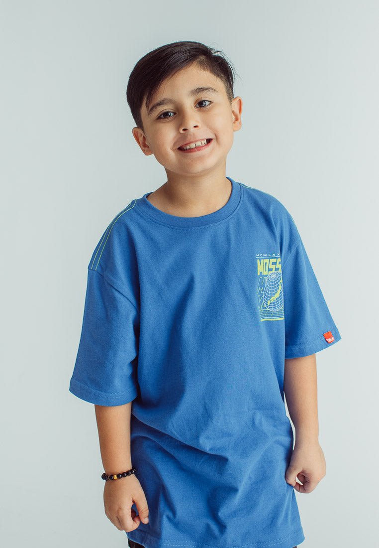 Galactic Blue Kids Oversized Tshirt with Mossimo Globe - Mossimo PH