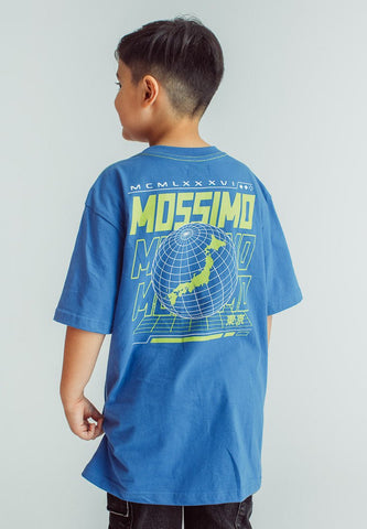 Galactic Blue Kids Oversized Tshirt with Mossimo Globe - Mossimo PH