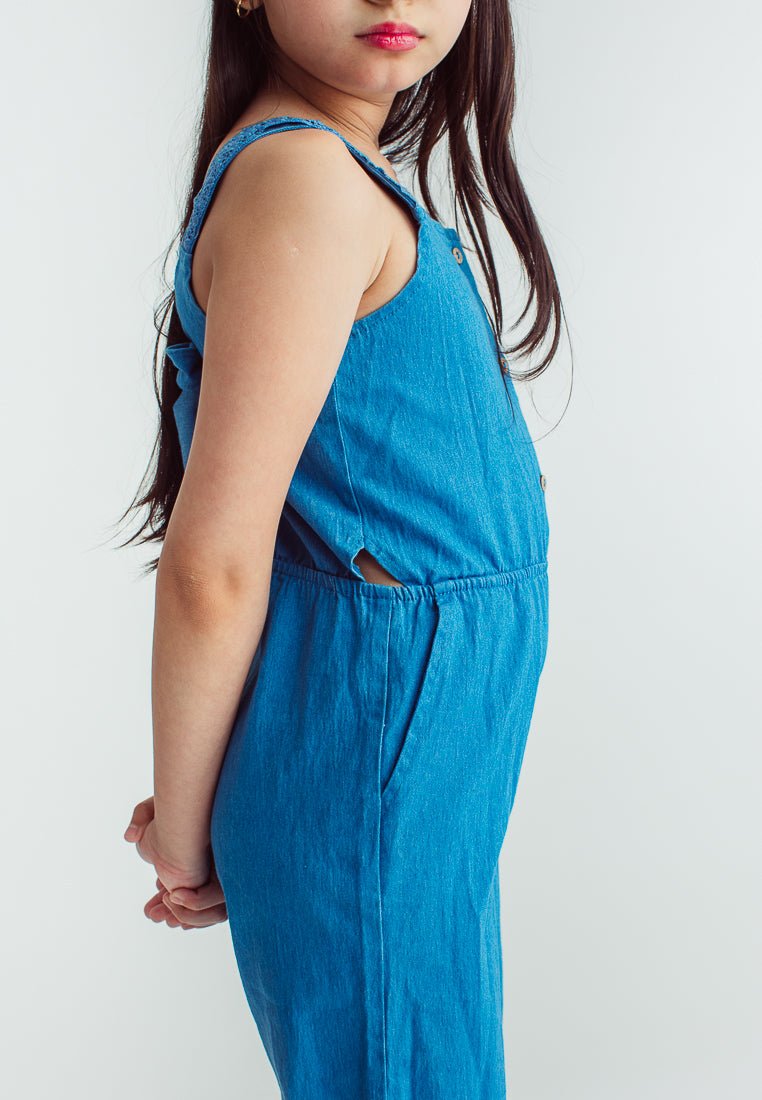 Girls Blue Denim with Crochet Strap Playsuit - Mossimo PH