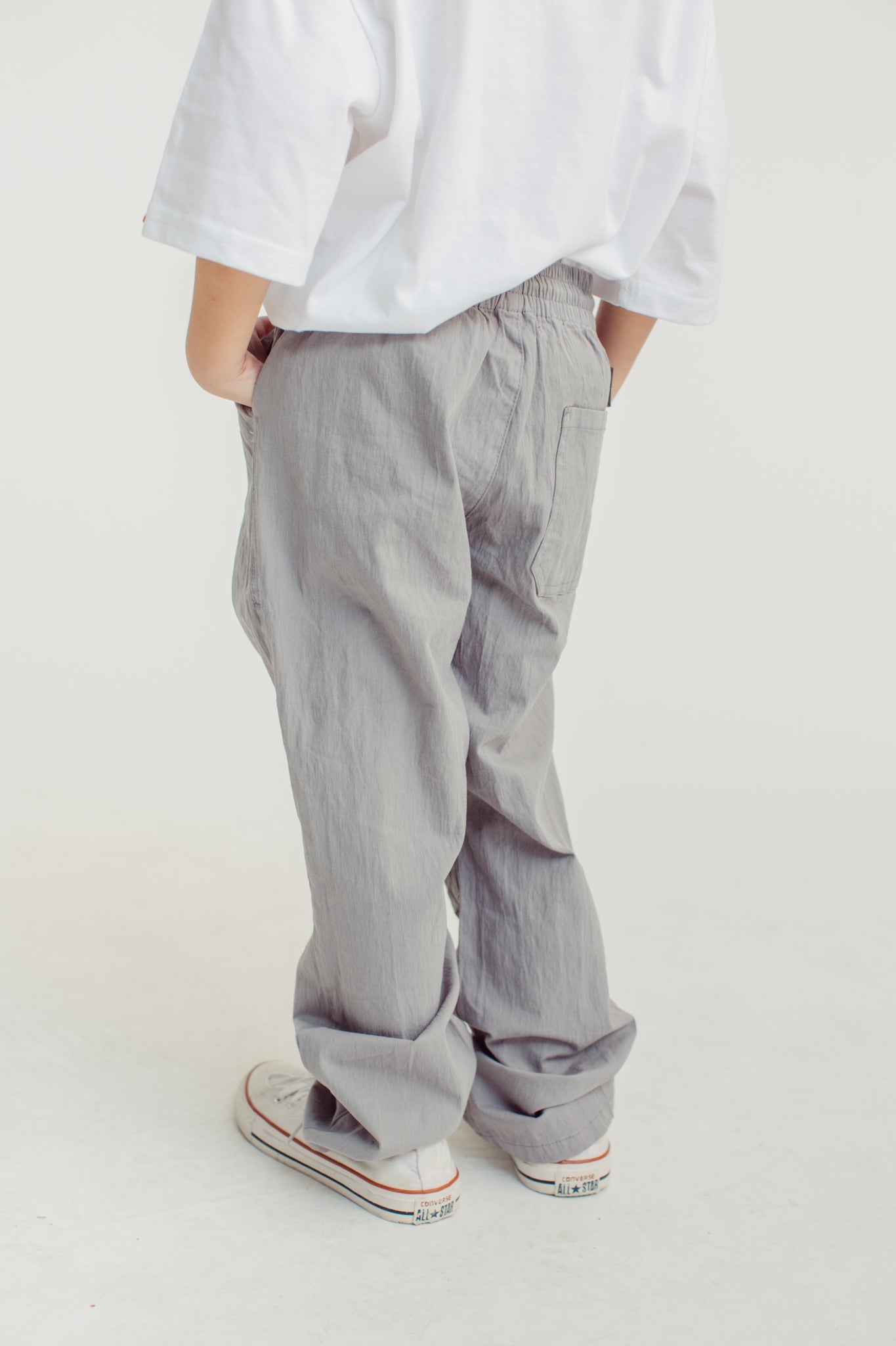 Gray Pull on Trousers with Shaping Darts and drawstring Kids Boys - Mossimo PH