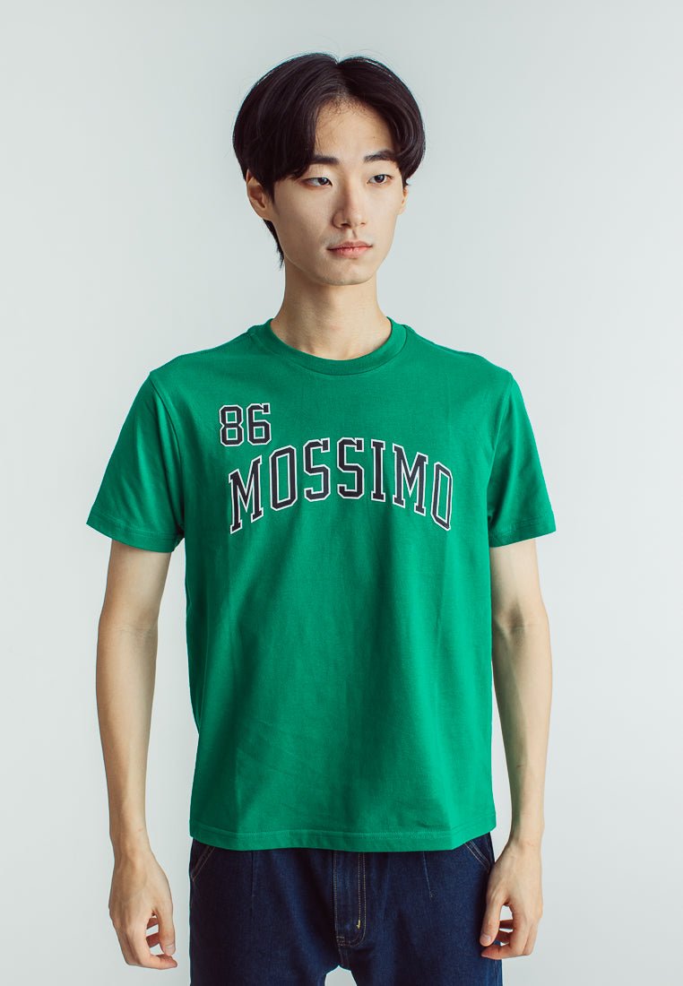 Green Basic Round Neck with High Density and Flat Print Classic Fit Tee - Mossimo PH