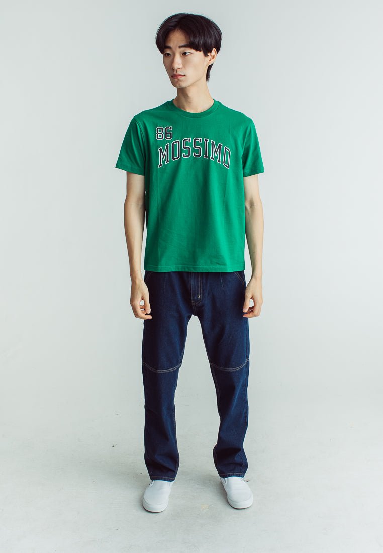 Green Basic Round Neck with High Density and Flat Print Classic Fit Tee - Mossimo PH