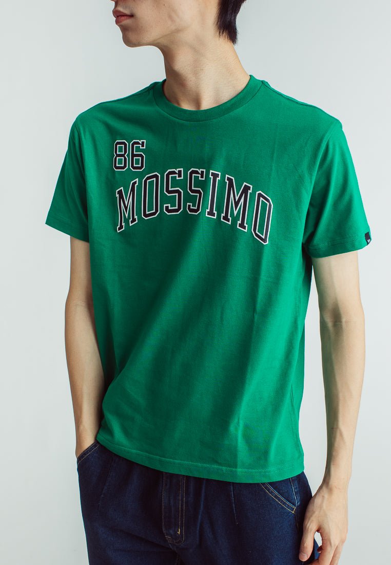 Green Basic Round Neck with High Density and Flat Print Classic Fit Tee - Mossimo PH