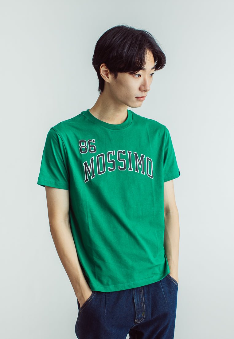 Green Basic Round Neck with High Density and Flat Print Classic Fit Tee - Mossimo PH