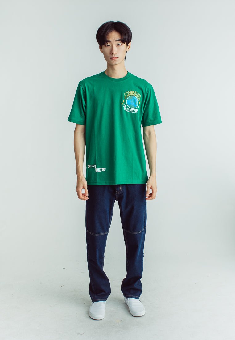 Green Comfort Fit Basic Round Neck Tee with Flat Print - Mossimo PH