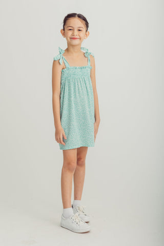 Green Knotted Shoulder Ruffle Hem Cami Dress Kids - Mossimo PH