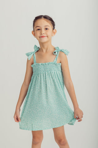 Green Knotted Shoulder Ruffle Hem Cami Dress Kids - Mossimo PH