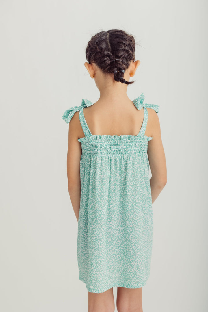 Green Knotted Shoulder Ruffle Hem Cami Dress Kids - Mossimo PH