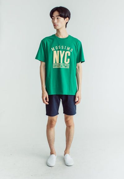 Green Modern Fit Basic Round Neck Tee with Embossed Print - Mossimo PH