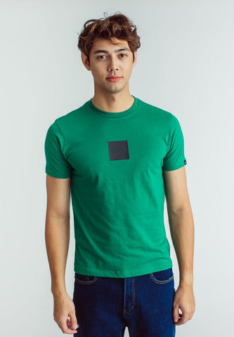 Green Muscle Fit Basic Round Neck Tee with High Density Print - Mossimo PH