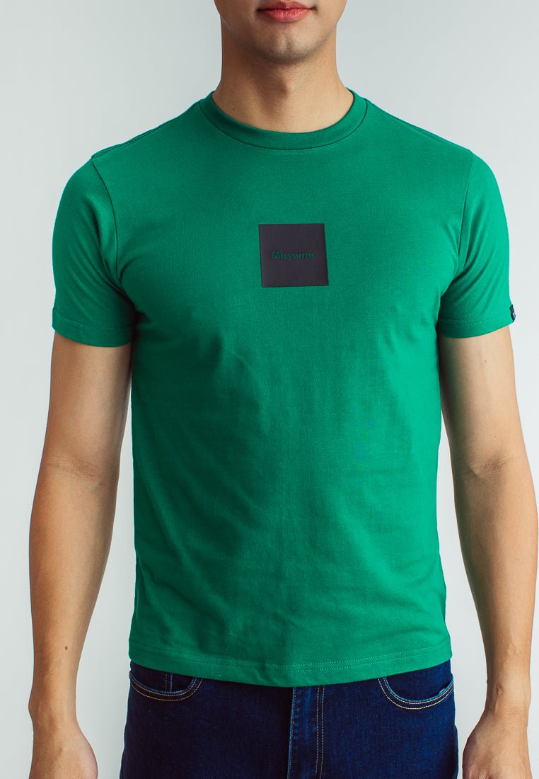 Green Muscle Fit Basic Round Neck Tee with High Density Print - Mossimo PH