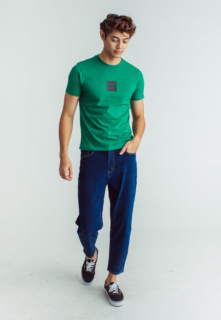 Green Muscle Fit Basic Round Neck Tee with High Density Print - Mossimo PH