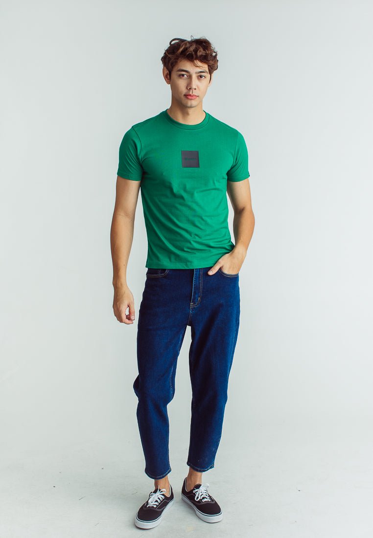 Green Muscle Fit Basic Round Neck Tee with High Density Print - Mossimo PH