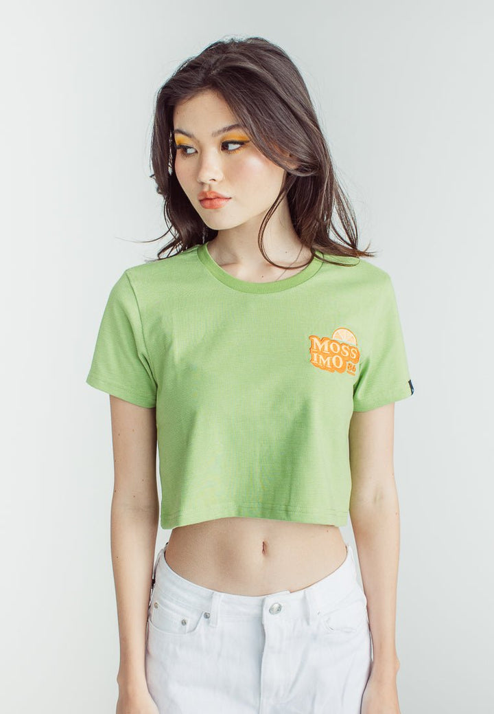 Greenery with Mossimo 86 Orange Design Embroidery Vintae Cropped Fit Tee - Mossimo PH