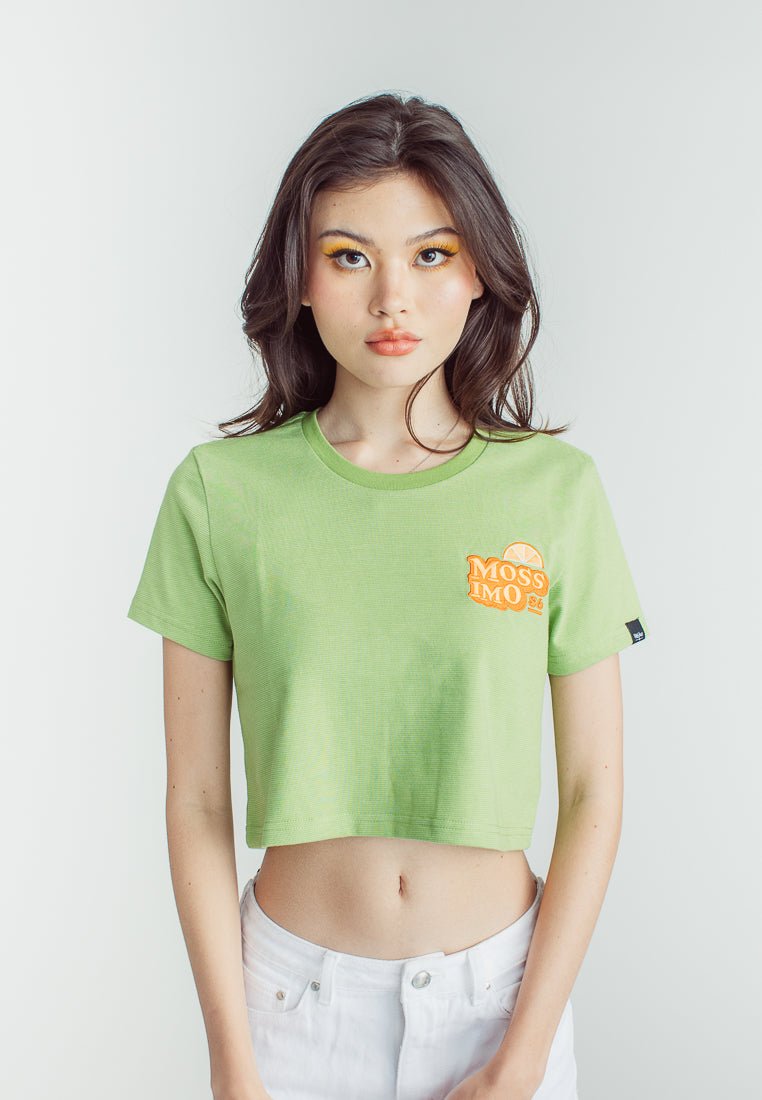 Greenery with Mossimo 86 Orange Design Embroidery Vintae Cropped Fit Tee - Mossimo PH