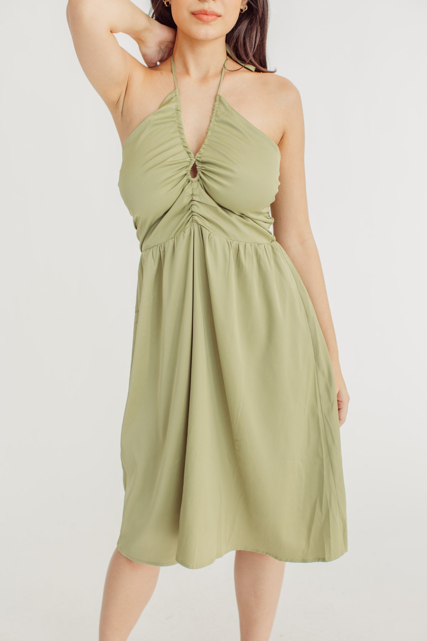 Hazel Olive Cut Out Neckline Maxi Dress - Mossimo PH