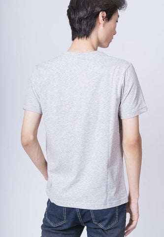 Heather Gray Basic Round Neck Muscle Fit Tee with Flat Print - Mossimo PH