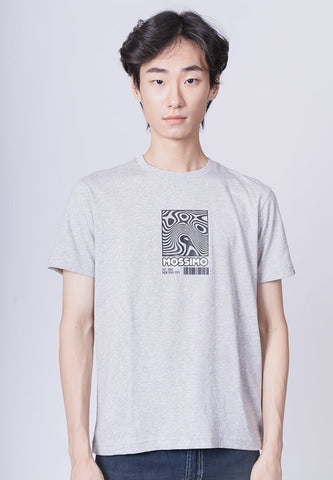 Heather Gray Basic Round Neck Muscle Fit Tee with Flat Print - Mossimo PH