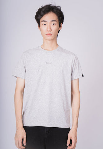 Heather Gray Basic Round Neck with Embossed Embroidery Print Muscle Fit Tee - Mossimo PH