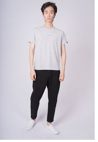 Heather Gray Basic Round Neck with Embossed Embroidery Print Muscle Fit Tee - Mossimo PH