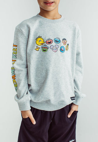Heather Gray Kids Pullover with Sesame Street Sleeves - Mossimo PH